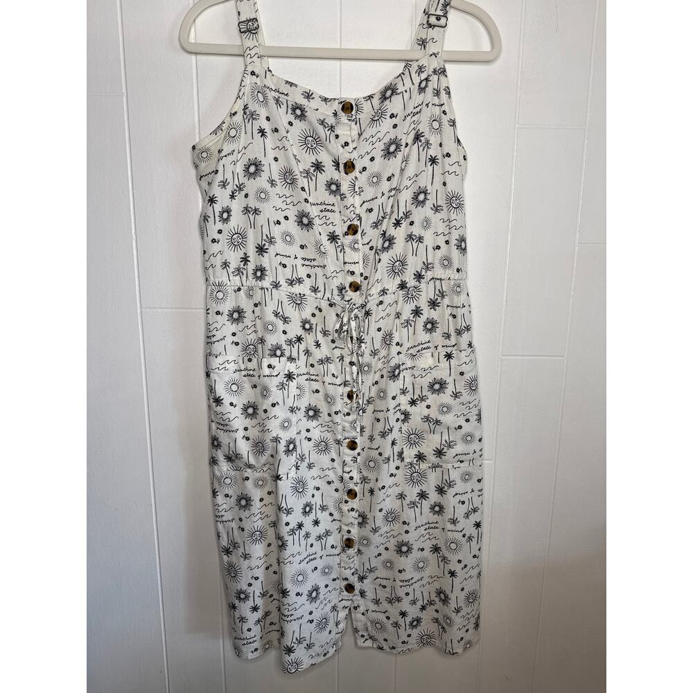 Linen blend midi summer dress medium